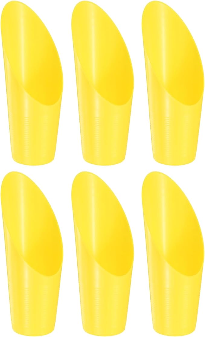 6-Pack Bonsai Soil Scoops, Plastic Garden Soil Scoops Bucket Shovel Potting Scoopers for Transplanting/Flower Planting/Plant Succulent, Colorful Small Gardening Tools [Yellow]