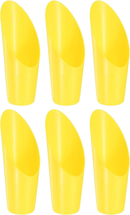 6-Pack Bonsai Soil Scoops, Plastic Garden Soil Scoops Bucket Shovel Potting Scoopers for Transplanting/Flower Planting/Plant Succulent, Colorful Small Gardening Tools [Yellow]