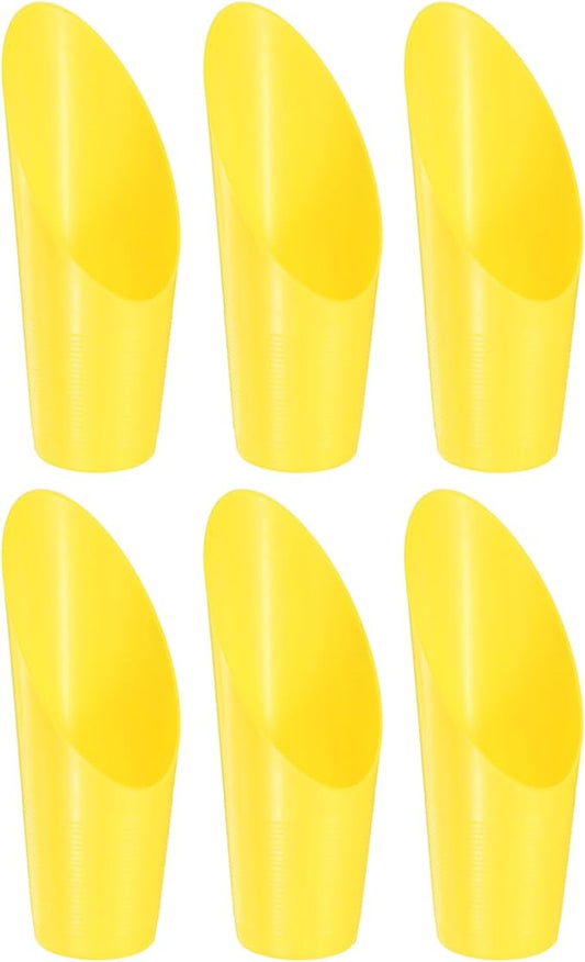 6-Pack Bonsai Soil Scoops, Plastic Garden Soil Scoops Bucket Shovel Potting Scoopers for Transplanting/Flower Planting/Plant Succulent, Colorful Small Gardening Tools [Yellow]