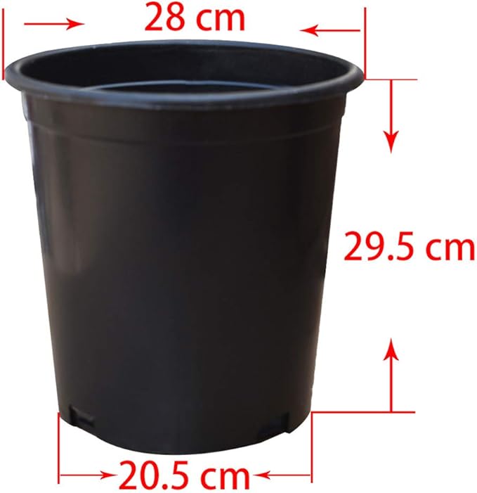 Nursery Pot 1 Gallon 1 Gal 2 Gal 3 Gal 5 Gal 7 Gal 10 Gal 15 Gal Nursery Container Injection Molded Pot Fit for Plants Soil Growers or Hydroponics (10,5 Gallon)