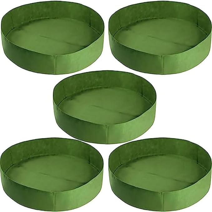 Ulalaza 5PCS Potato Grow Bags with Flap Plant Grow Bags Fabric Multi Ribbon Potato Bag Tomato Vegetable Growth Non-Woven Felt Planting Bag Transparent