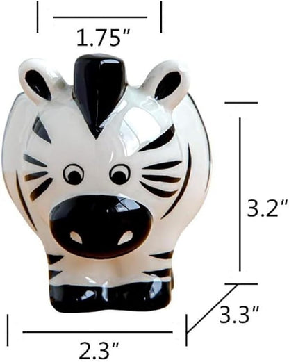 Ceramic Succulent Plant Pot Cactus Plant Pot Flower Pot Container Planter with Drainage Hole Home Office Desk Garden Gift Idea Animal Shaped Flower Pot Cute Vase Pot (Zebra)