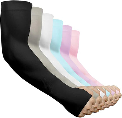beister 3/6 Pairs UV Cooling Arm Sleeves Sun Protection Unisex for Sports, Cycling, Golf, Running