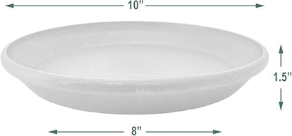 PSW Pot Collection AP25C 10-inch Plastic/Stone/Wood Composite Plant Saucer Drip Tray – No Drainage Hole (Drillable), Indoor/Outer Water Tray, Chocolate