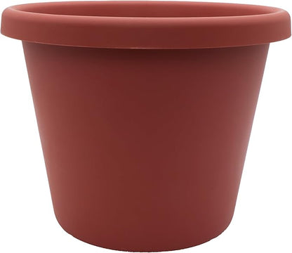 The HC Companies Classic Round Plastic Plant Pot w/Rolled Rim - Lightweight & UV Resistant Flower Pot for Herbs & More - Outdoor & Indoor Plant Pots w/Drainage (24 inch Clay, Pack of 1)