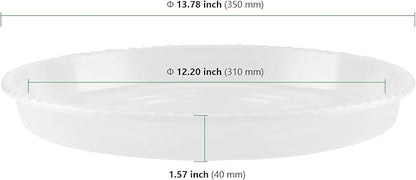 HAKZEON 12 Pack 14 Inch Round Plant Saucers, Clear Plastic Plant Saucer Drip Tray, Heavy Sturdy Plant Trays, Planter Flower Pots Saucers for Indoors, Outdoor, Garden
