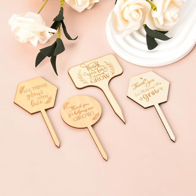Plant Labels for Outdoor Garden Waterproof Wood Herb Plant Markers for Indoor Plants Signs Decor for Pots Funny Plant Tags Novelty Plant Lover Gifts for Women House Plant Accessories Gifts Ideas