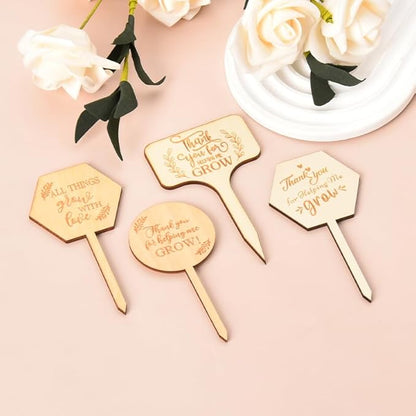 Plant Labels for Outdoor Garden Waterproof Wood Herb Plant Markers for Indoor Plants Signs Decor for Pots Funny Plant Tags Novelty Plant Lover Gifts for Women House Plant Accessories Gifts Ideas
