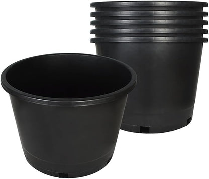 Nursery Pots with Drainage Holes Pack of 5 Pcs 10 Gallon and Plant Label Flexible Seedling Pots Seed Starting Planter for Indoor Outdoor Flowers Succulents Cactus