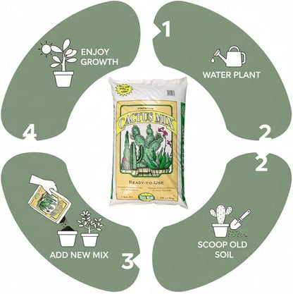 Uni-GRO® Premium Cactus Mix – 1 cu ft Bag 25 quarts | Well-Draining Soil for Succulents, Aloe, Jade & Desert Plants | Organic, Ready-to-Use Potting Mix