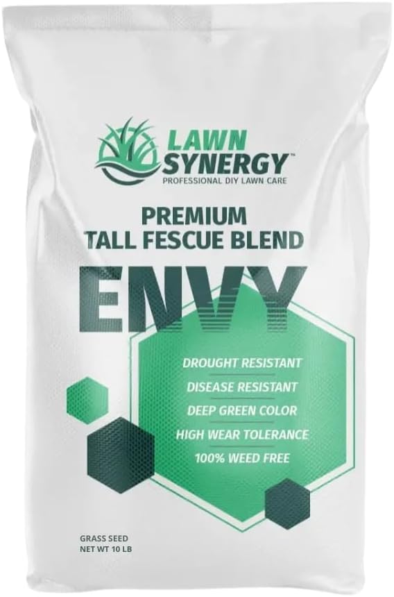 Envy Turf Type Tall Fescue Grass Seed (10 lbs) - 100% Weed Free - Drought Tolerant - Disease Resistant - Non-Returnable