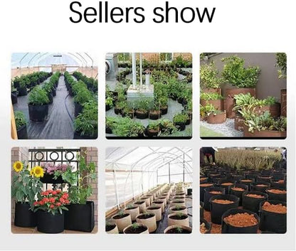 AA003-7 3-Pack 7 Gallon Potato Grow Bags，Garden Vegetable Planter with Handles，Grow Bags with Flap Plant Container Planter Pot for Potato Tomato and Vegetables ，Black, Beige and Green.