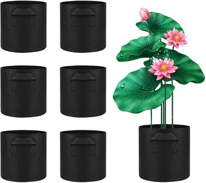6 Pcs Lily Plant Pots for Pond, 1 Gallon Aquatic Pond Planter, Breathe Reusable Grow Bags with Handles for Aquatic Plants, Water Lily, Lotus, Potato,Onion,Flowers