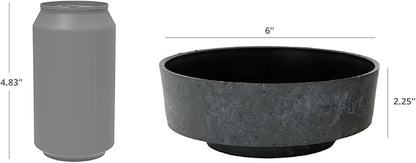 The HC Companies 6 Inch Round Plastic Succulent Capri Bowl 6"x6"x2.25" in Artisan Taupe with Copper Bottom Color