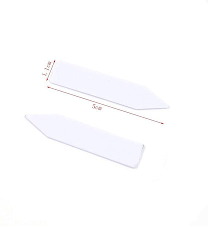 Quluxe 100 Pcs 2 Inch Waterproof Plant Tags Plastic Reusable Plant Label Markers Stakes for Garden Greenhouses, White