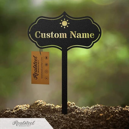 RealSteel Custom Seed & Plant Markers – Metal Garden Stakes for Herbs, Fruits & Vegetables | Elegant Steel Plant Labels for Pots, Raised Beds & Outdoor Gardens | Farmhouse & Greenhouse | Watering Can