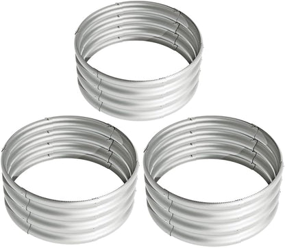 2x2x1ft-3pcs-Oval Raised Garden Bed Kit, Galvanized Planter Garden Boxes Outdoor, Metal Raised Garden Beds for Vegetables,Fruits, Flower,Silver