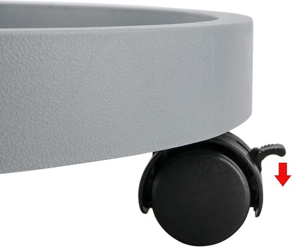 JOIKIT 4 Pack 13 Inch Round Plant Caddy with 4 Lockable Wheels, 132 Lbs Capacity Heavy Duty Rolling Plant Stand, Wheeled Planter Saucer Tray Trolley for 11.8 Inch Planter Pot Indoor Outdoor, Grey