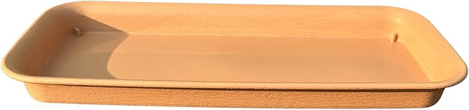 16 Inch Plastic Rectangular Plant Saucers Tray, Plant Drip Trays for Watering, Planter Pot Saucer Tray for Indoor and Outdoor Plants, Light Brown