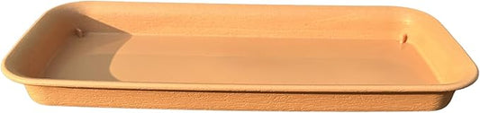 16 Inch Plastic Rectangular Plant Saucers Tray, Plant Drip Trays for Watering, Planter Pot Saucer Tray for Indoor and Outdoor Plants, Light Brown