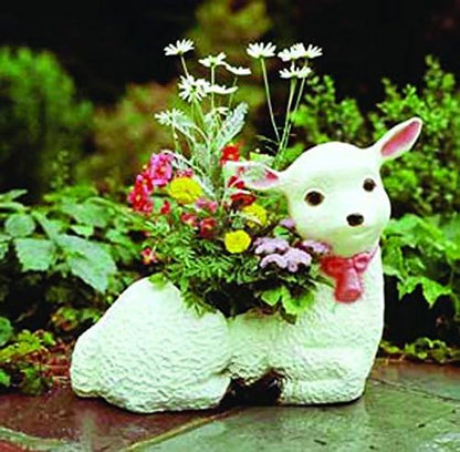 Plastic Lamb Planter: Classic Union Products Yard Decoration - Made in the USA!