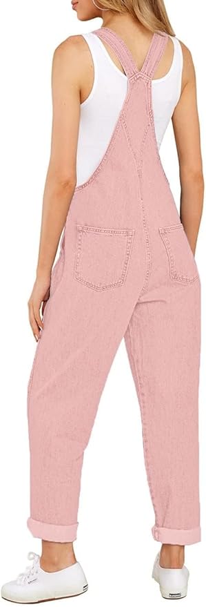 Vetinee Womens Classic Adjustable Straps Pockets Denim Bib Overalls Jeans Pants
