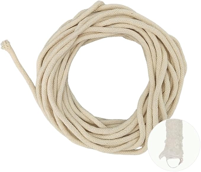 32.8 feet 1/4 Inch Natural White Self Watering Wick Cord Automatic Watering Cotton Rope System Hydroponic Wicking for Vacation Plant Care Capillary Wicks for Self Watering Planters and Pot
