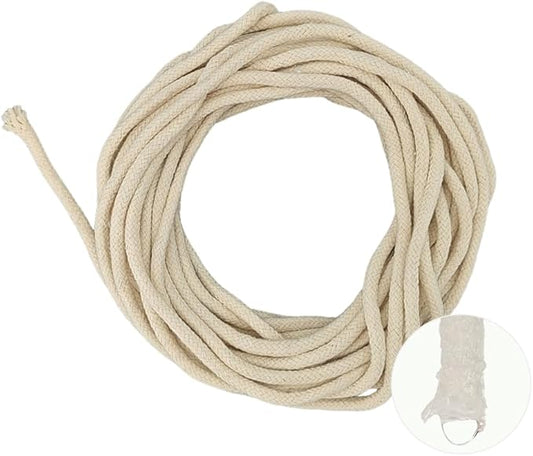 32.8 feet 1/4 Inch Natural White Self Watering Wick Cord Automatic Watering Cotton Rope System Hydroponic Wicking for Vacation Plant Care Capillary Wicks for Self Watering Planters and Pot