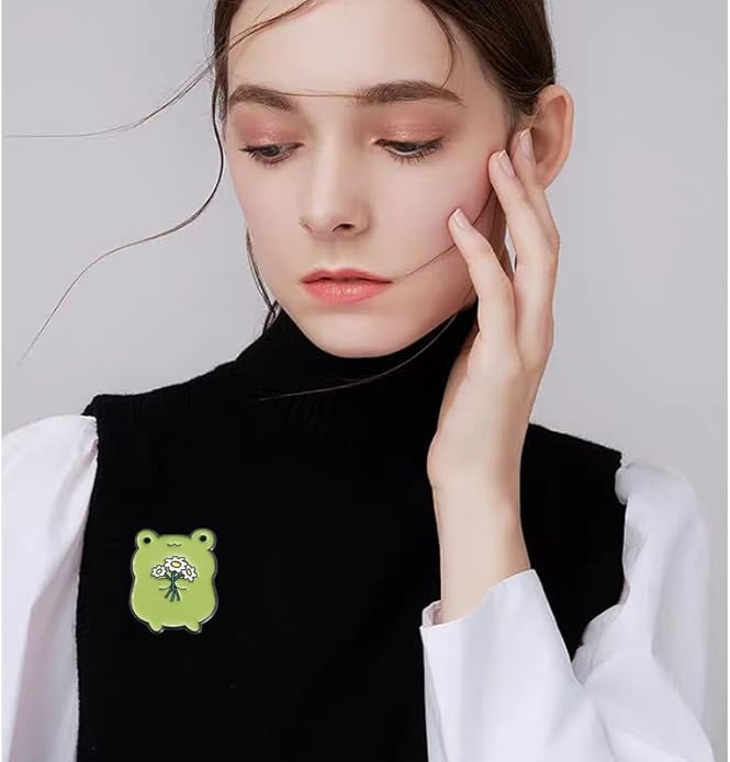 5 Pcs Creative Enamel Frog Brooches Pins for Men Women Funny Anime Rabbit Hedgehog Pins for Backpacks Cartoon Enamel Brooch Badge Lapel Jewelry Gift