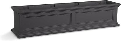 Mayne Fairfield 4-Foot Window Box – Self-Watering, Weather-Resistant Planter for Flowers – Durable Design for Outdoor Use, Perfect for Windows