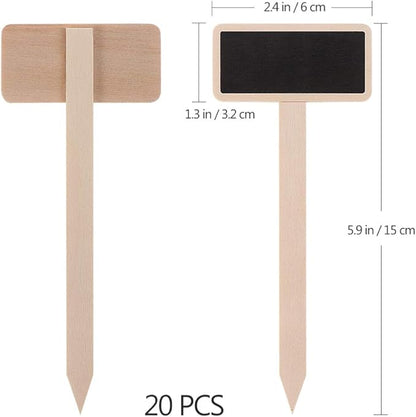 Exceart Mini Wooden Chalkboard Plant Labels Wooden Plant Markers Tags Nursery Garden Labels Planter Pot Markers Stakes for Home Gardening Supplies 40pcs