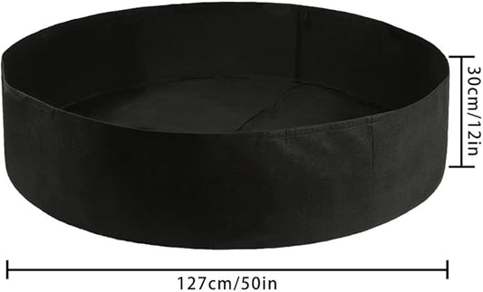 Round Fabric Garden Plant Bed,50 Gallon Garden Fabric Grow Bag,Garden Vegetable Bed Planting Container Planter for Plants, Flowers, Vegetables (Black, 100 Gallon)