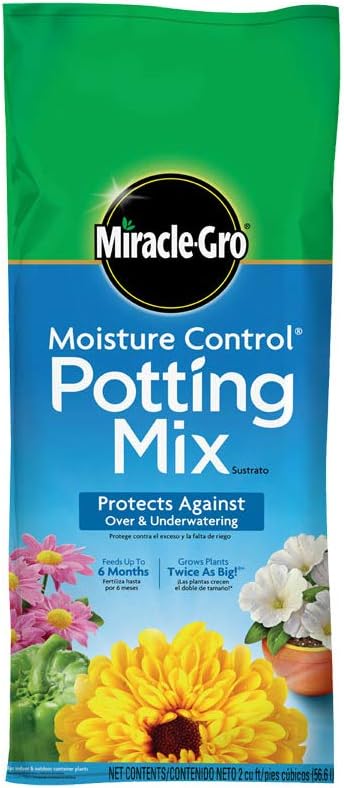 Miracle-Gro Moisture Control Potting Mix, For Container Plants, Protects against Over- and Under-Watering, 2 cu. ft.