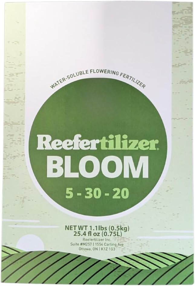 Reefertilizer® Bloom - NPK + Micronutrients for Plants in Flower | 1.1lb Canadian Dry Powder Fertilizer Flowering Nutrients Bloom Booster | 160 Feeding or up to 8 Plants