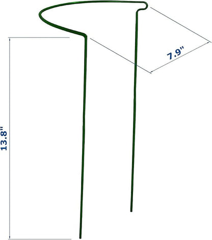 6 Pack 13.8 Inch High Plant Stake,Garden Plant Support,Half-Round Peony Cage Plant Ring Hoop