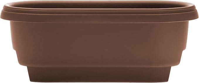 Bloem Modica Deck Rail Round Planter: 24" - Chocolate - Matte Finish, Fits Rail Sizes 4.75"-5.75", Durable Resin Pot, for Indoor and Outdoor Use, Gardening, 4 Gallon Capacity