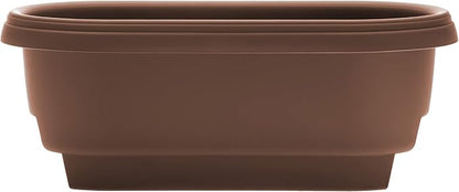 Bloem Modica Deck Rail Round Planter: 24" - Chocolate - Matte Finish, Fits Rail Sizes 4.75"-5.75", Durable Resin Pot, for Indoor and Outdoor Use, Gardening, 4 Gallon Capacity