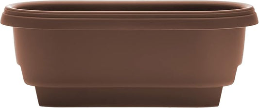 Bloem Modica Deck Rail Round Planter: 24" - Chocolate - Matte Finish, Fits Rail Sizes 4.75"-5.75", Durable Resin Pot, for Indoor and Outdoor Use, Gardening, 4 Gallon Capacity
