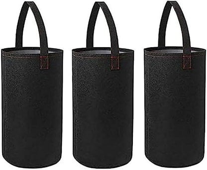 Ulalaza 3PCS Potato Grow Bags with Flap Plant Grow Bags Fabric Multi Ribbon Potato Bag Tomato Vegetable Growth Non-Woven Felt Planting Bag Transparent