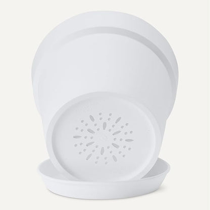 Amazon Basics Plant Pots, 6 inch, White, 1-Pack