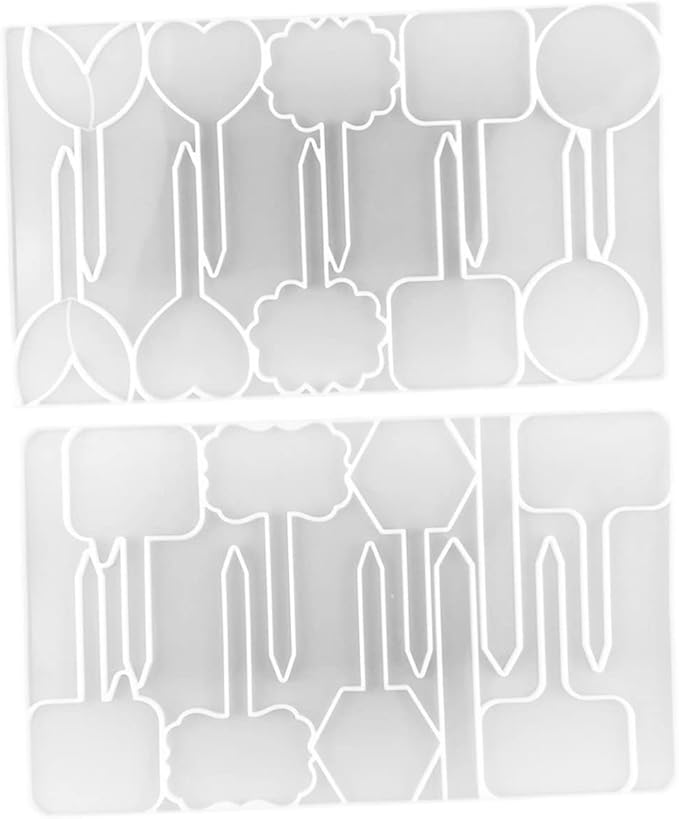 2pcs Silicone Plant Label Mold Epoxy Molds for Markers and Reusable Silicone for Floral Tags and Herb Labels Easy to Use for Crafting
