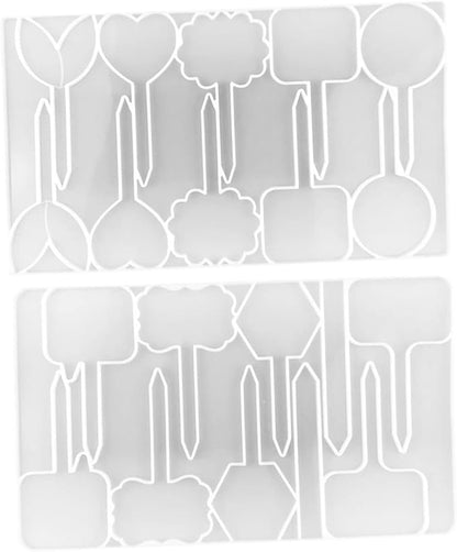 2pcs Silicone Plant Label Mold Epoxy Molds for Markers and Reusable Silicone for Floral Tags and Herb Labels Easy to Use for Crafting