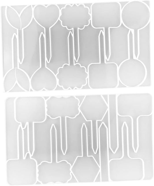 2pcs Silicone Plant Label Mold Epoxy Molds for Markers and Reusable Silicone for Floral Tags and Herb Labels Easy to Use for Crafting