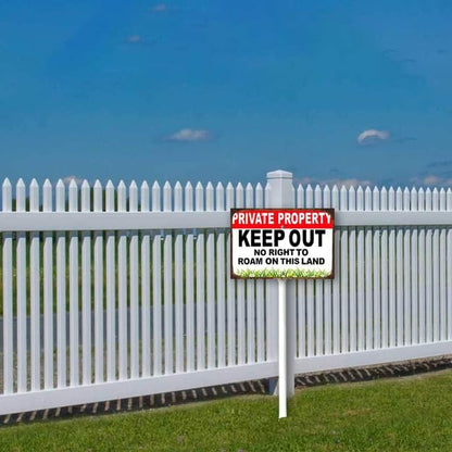 8 x 12 inch Keep Out Signs, No Right to Roam Yard Sign Stakes Outdoor Lawn Yard Signs