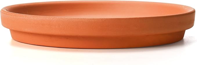 Suwimut 10 Pack Terracotta Pot Plant Saucer, 6 Inch Round Terra Cotta Planter Saucers for 5 Inch 5.5 Inch 6 Inch Flower Pot with Drainage Hole, Small Clay Planter Drip Trays for Indoor, Outdoor Plants