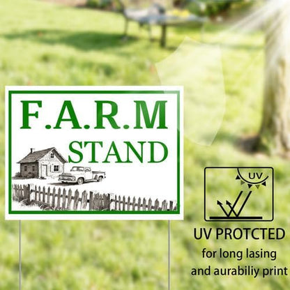 Farm Stand Yard Sign With Stake Stand Plastic Signage Double Sided Sign Funny Garden Decor 9 x 12 Inches Sturdy Rust Free Weatherproof Outdoor Use