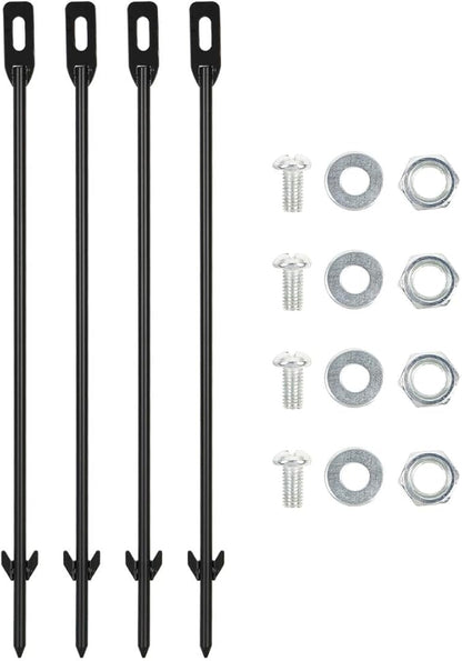 4 Pack Stake for Yard Sign Metal Black Stakes for Ground Lawn, 16.5" Long 0.3 Inch Thickness, Easy Install, Suitable for Camping or Plant