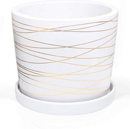 Ceramic Plant Saucer 8 inch White, Planter Water Drip Trays for Indoor Plants, Thick Durable Sturdy Flower Pot Saucers for Glazing Pots Base, Sizes 4-12 inch