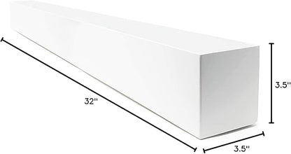 Buhbo White Rectangle Planter - Modern Steel Trough for Succulents, Indoor/Outdoor Use, 32 in, Includes Drainage Hole