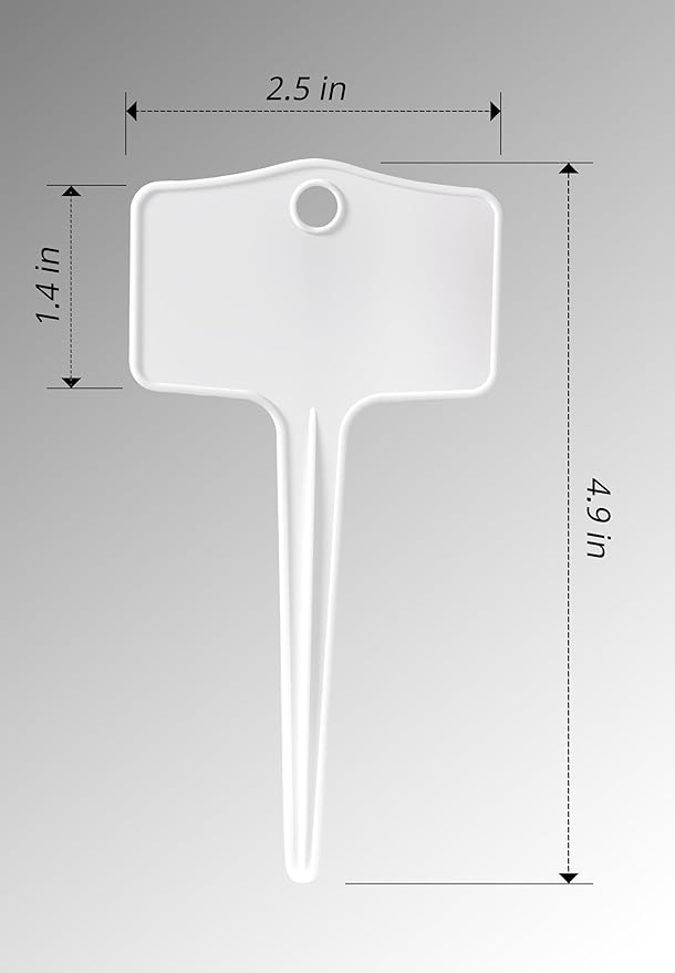 50pcs Plastic Plant T-Type Labels Garden Stake Markers Waterproof Plant Tags for Outdoor (White)